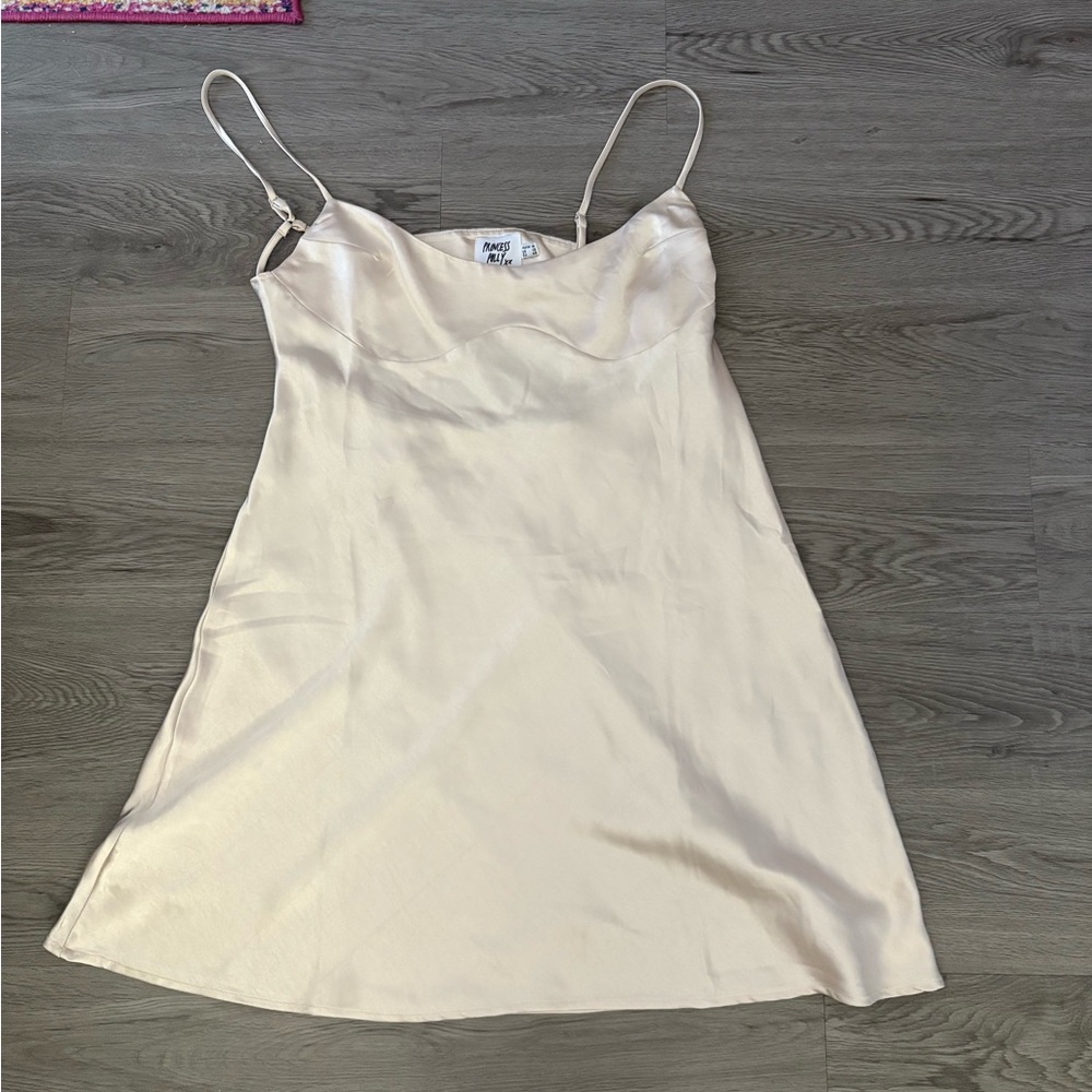 Princess Polly Champagne mini satin dress